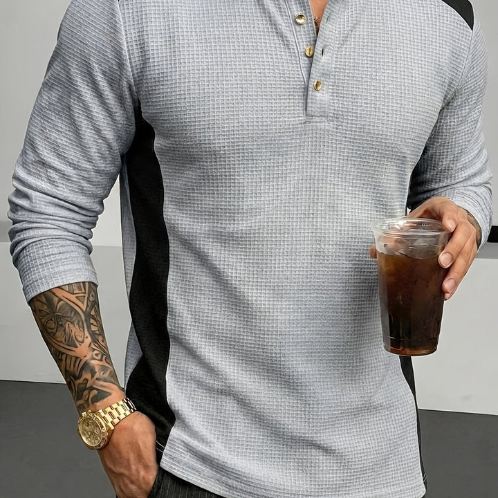 Bowen | Textured Long-Sleeve Henley