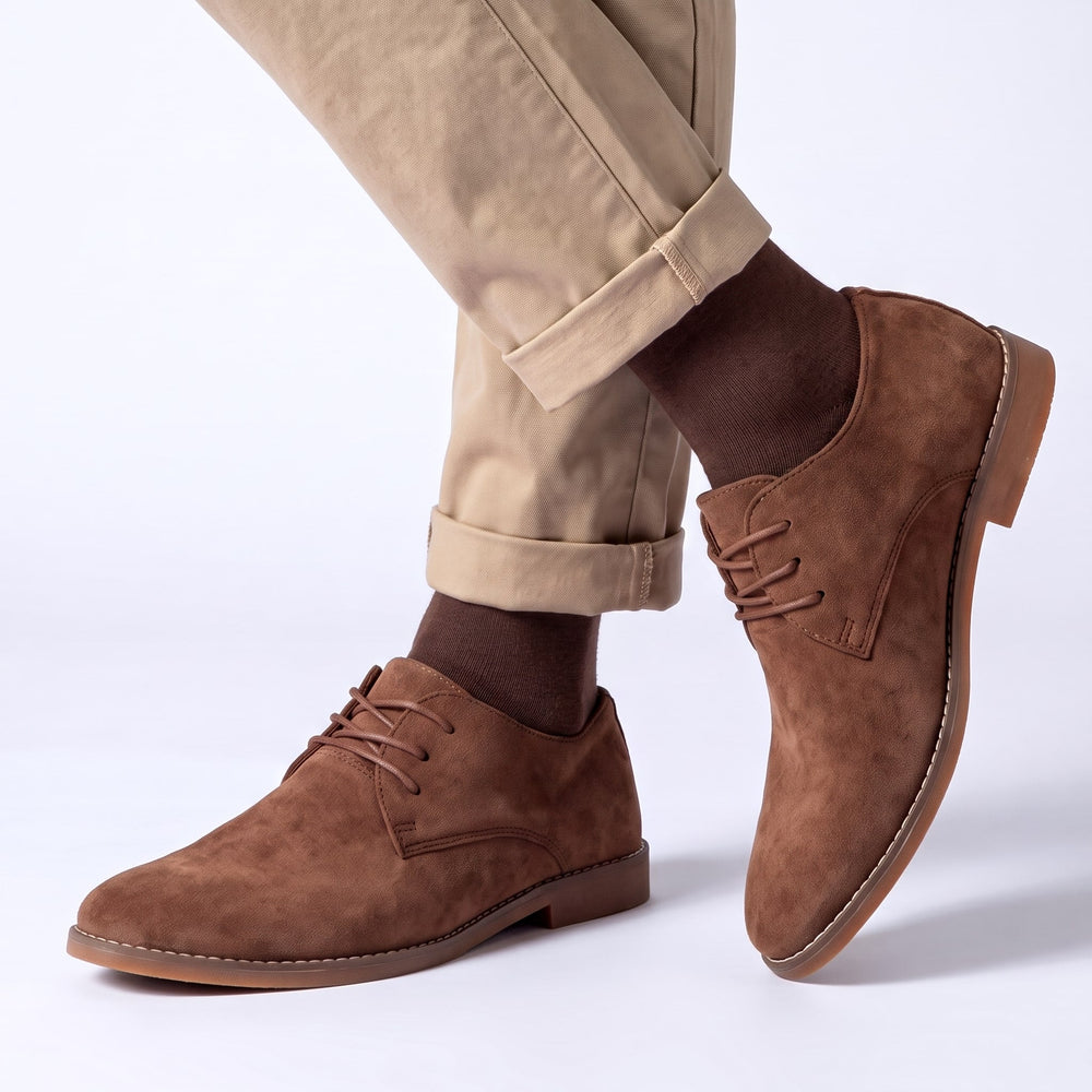 Men's Flexible Derby Shoes Brushed Finish Classic Silhouette 2