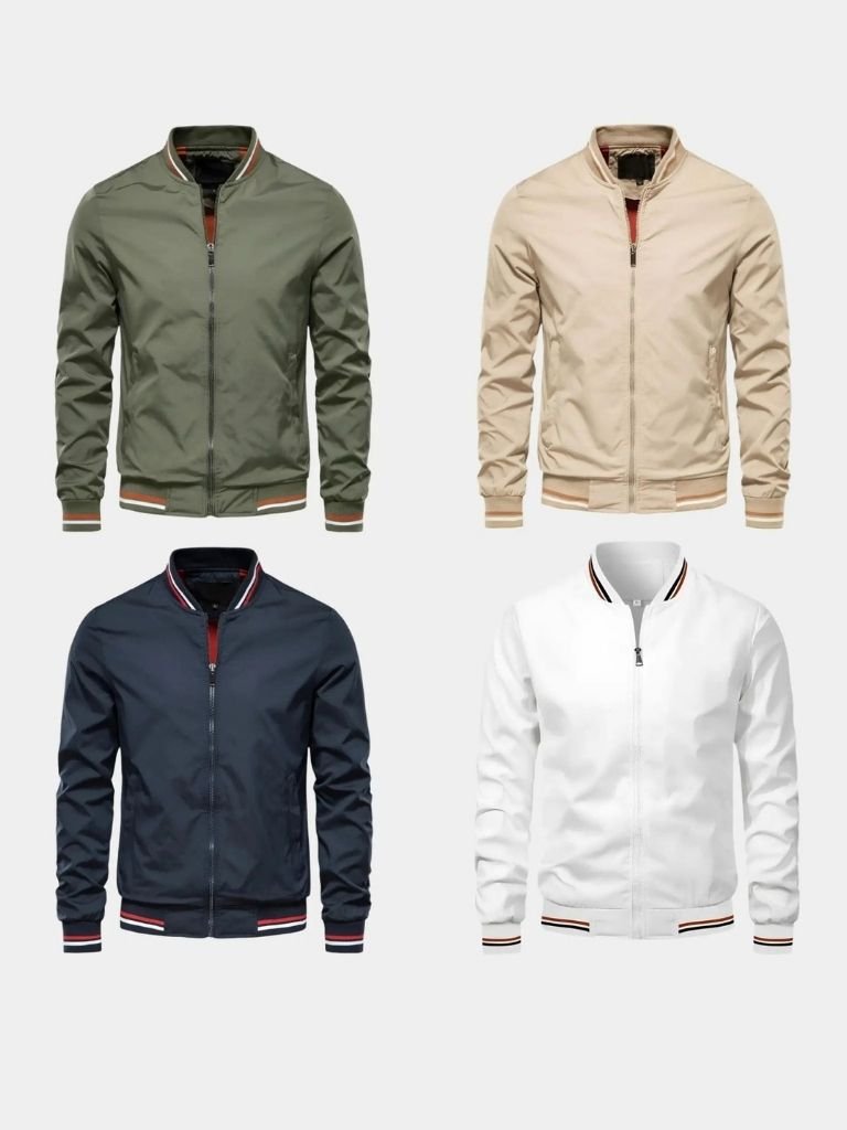 Casual Bomber Jacket - Cross &amp; Crown - Cross &amp; Crown