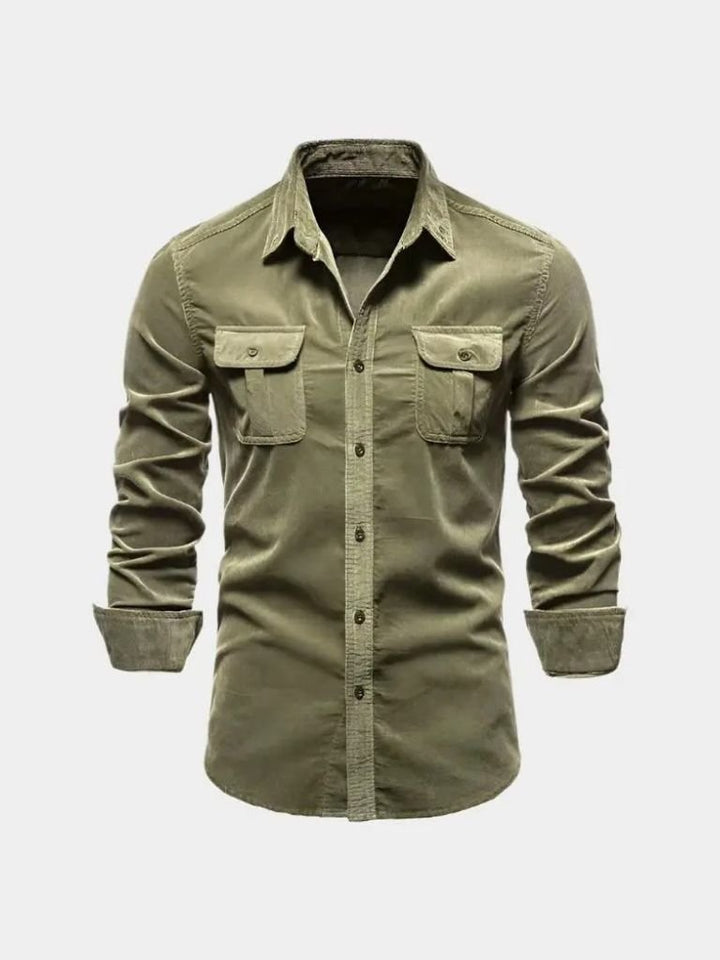 Casual Business Corduroy Shirt - Cross &amp; Crown - Cross &amp; Crown