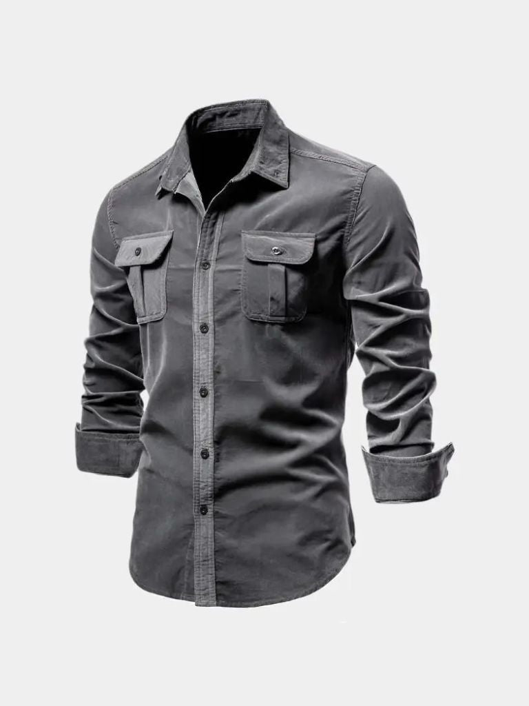 Casual Business Corduroy Shirt - Cross &amp; Crown - Cross &amp; Crown