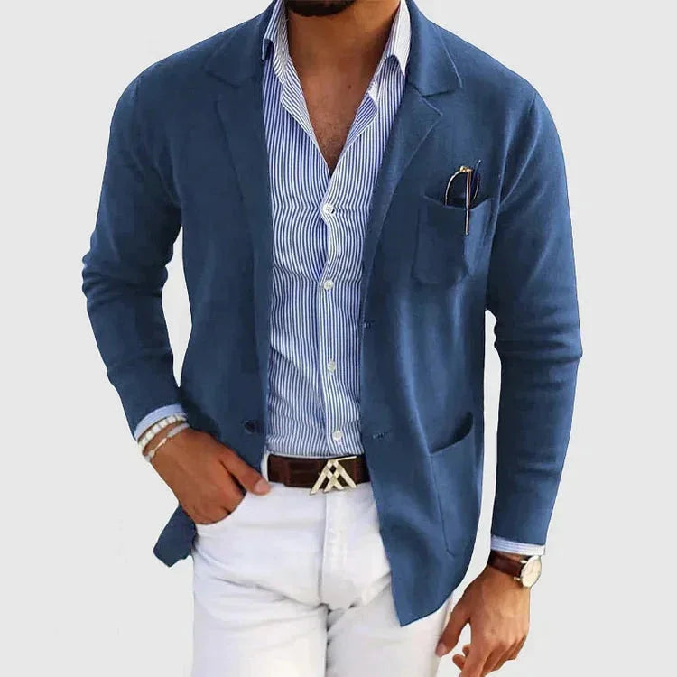 Men's Tailored Fit Blazer Lapel Collar Smart Jacket 2