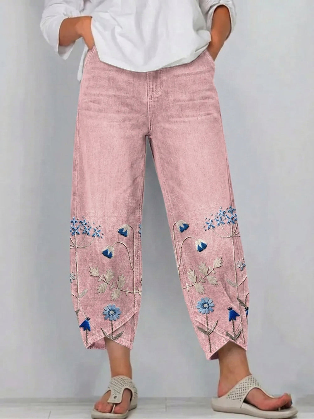 Women's Embroidered Trousers | Relaxed Comfort Fit 2