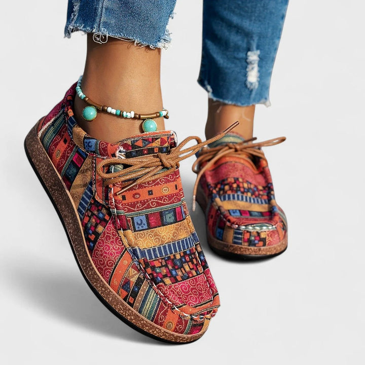 Dames Casual Sneakers – Artistiek Design met Comfortabele Zool Rood / 36 - AIDA LENA
