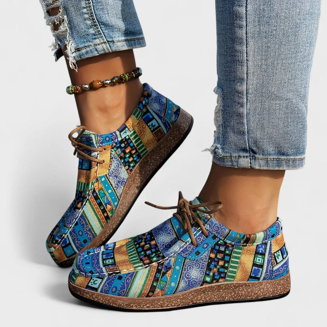 Dames Casual Sneakers – Artistiek Design met Comfortabele Zool Blauw / 36 - AIDA LENA