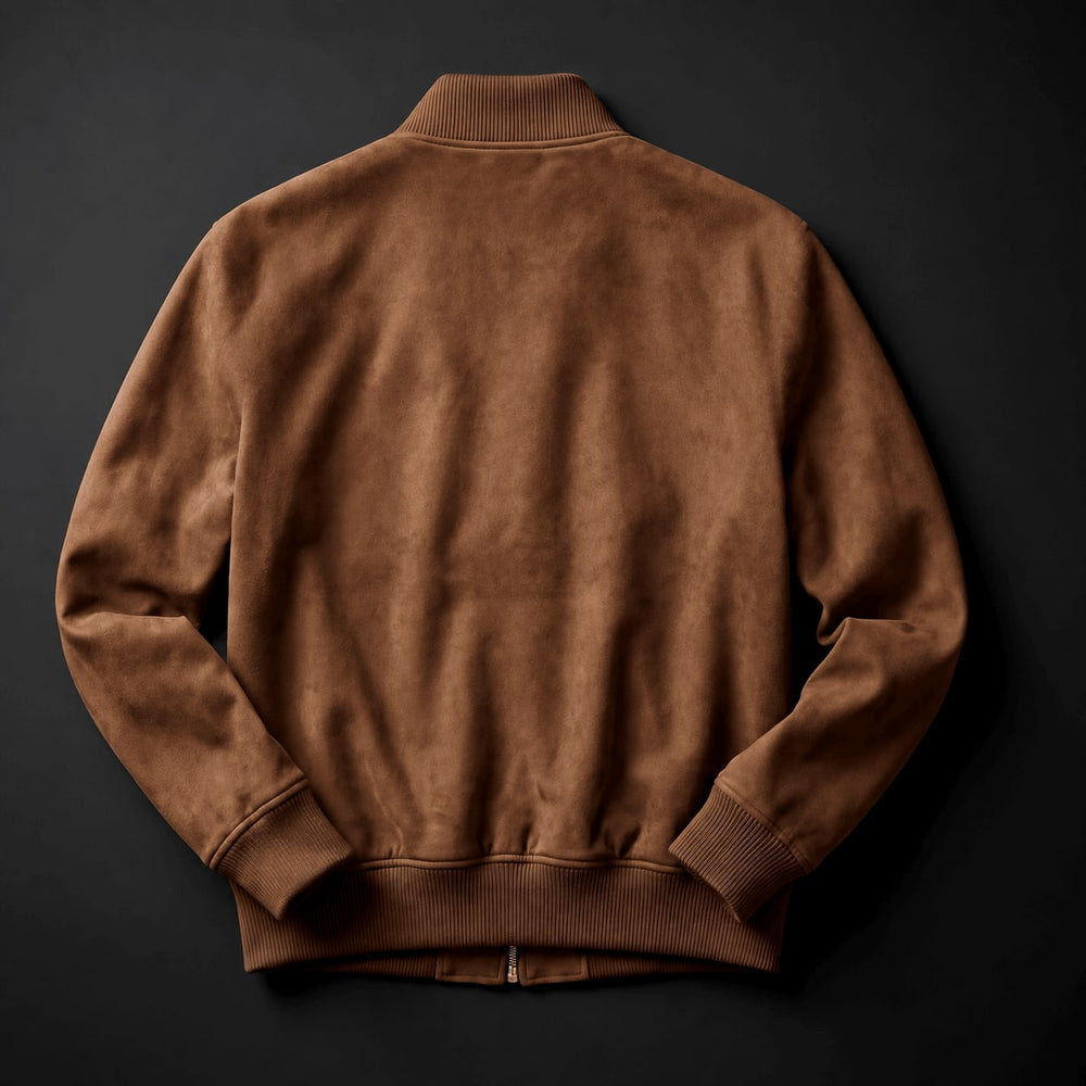 Women's Jacket Ribbed Collar Zip-Front Closure Autumn 2