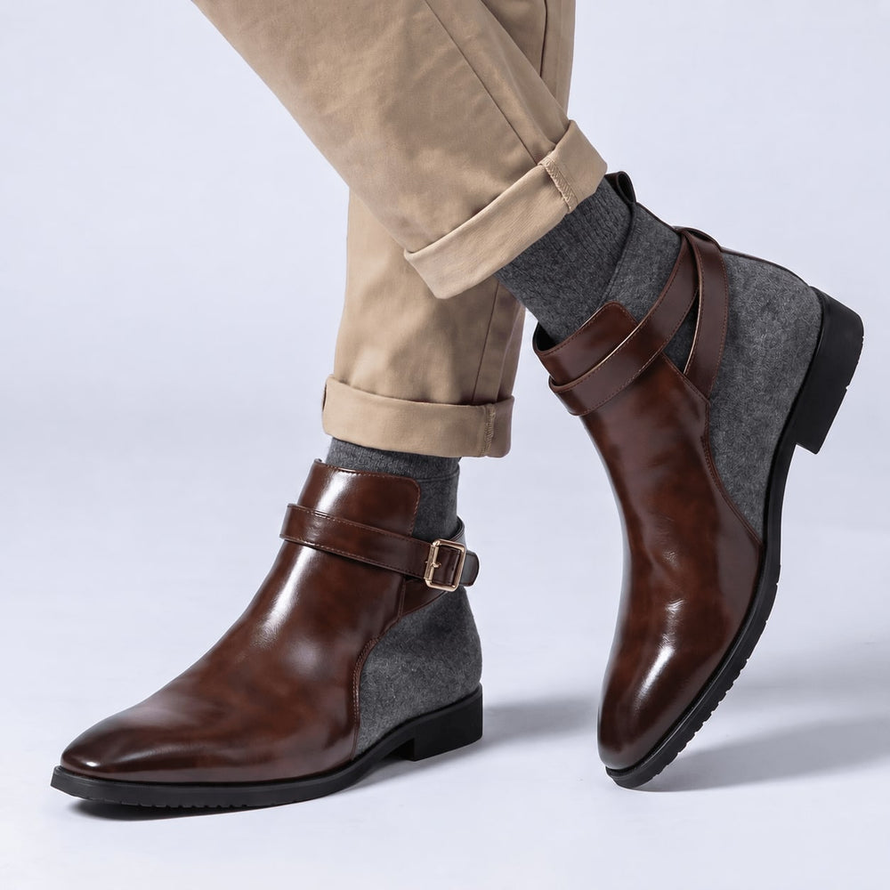 Men's Buckled Ankle Boots Soft Heel Comfort Reliable Fit 2