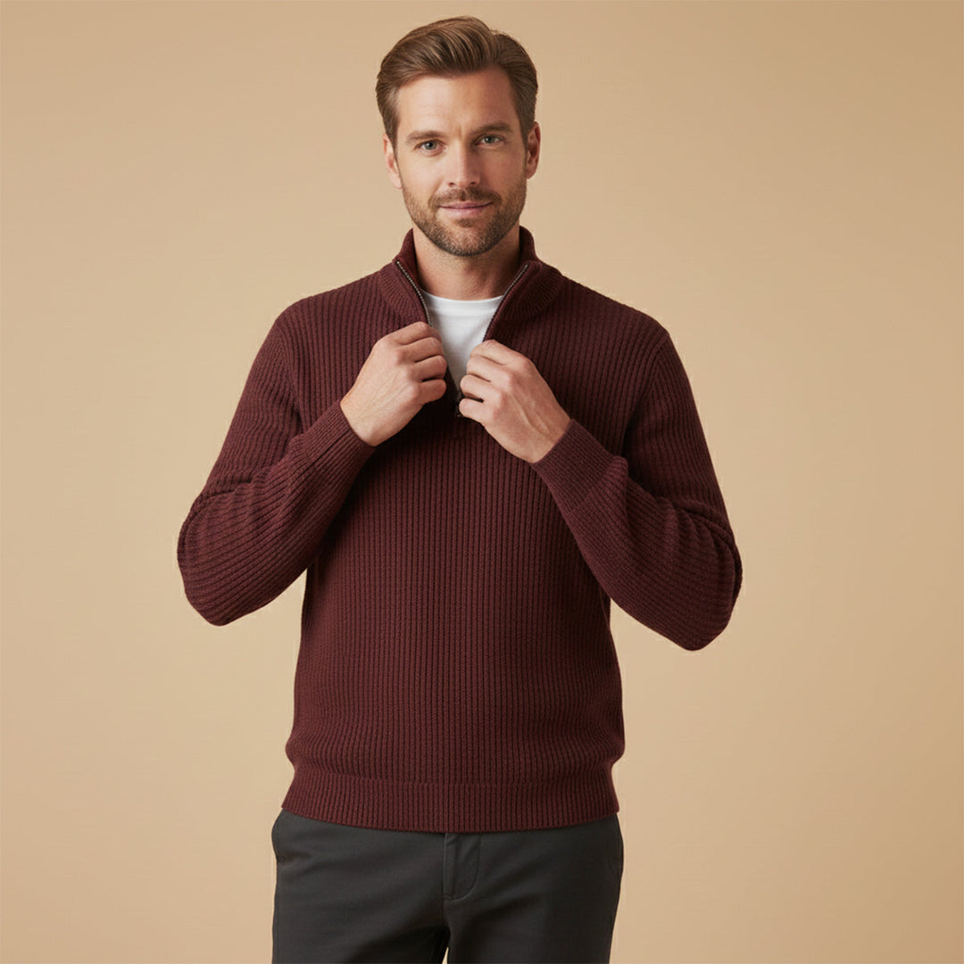Men’s Soft Knit Cashmere Half Zip Sweater