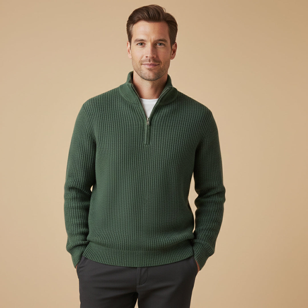 Men’s Soft Knit Cashmere Half Zip Sweater
