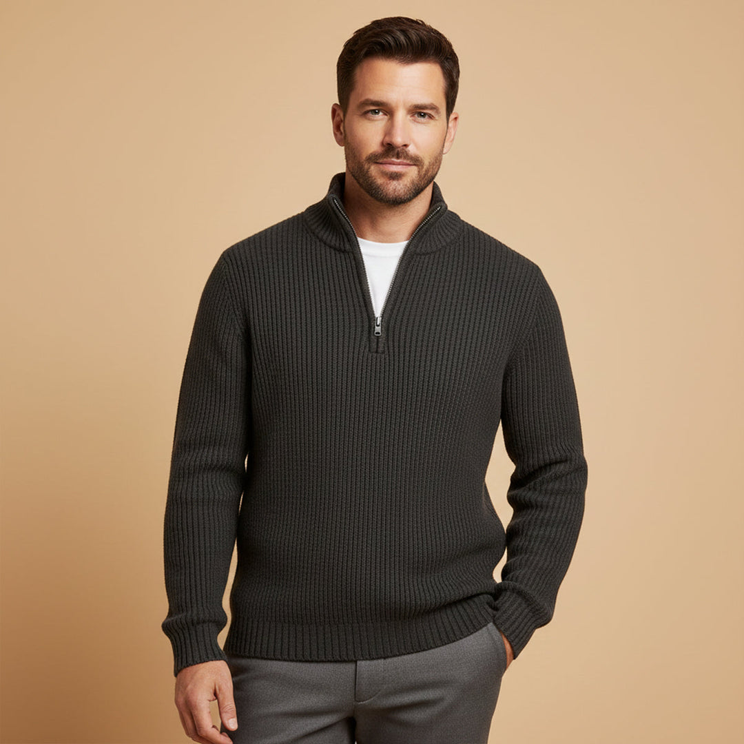 Men’s Soft Knit Cashmere Half Zip Sweater