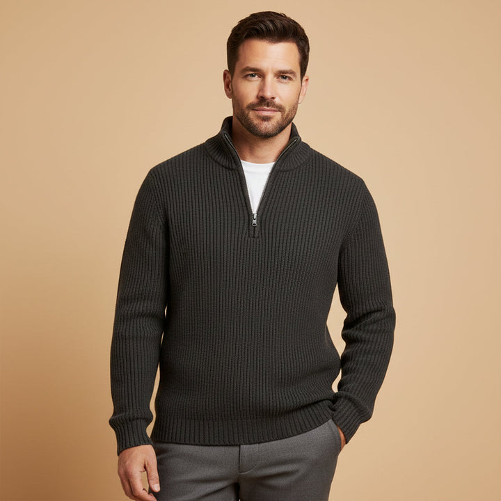 Men’s Soft Knit Cashmere Half Zip Sweater