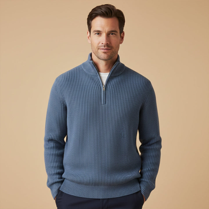 Men’s Soft Knit Cashmere Half Zip Sweater