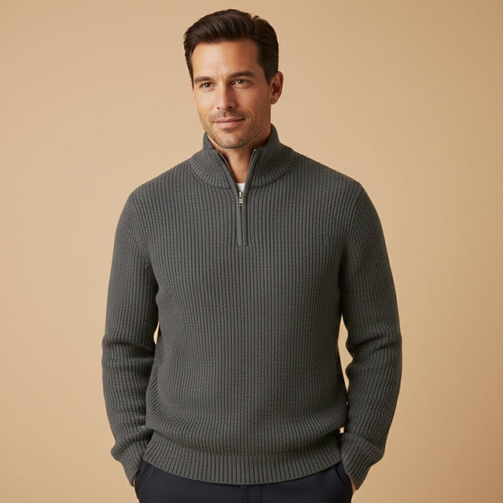Men’s Soft Knit Cashmere Half Zip Sweater