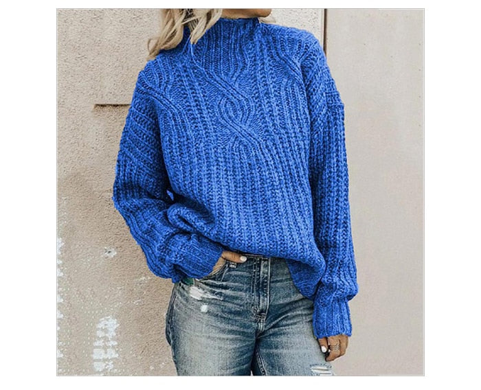 Elsa | Pull Femme Oversize Col Roulé en Tricot Côtelé - Image 5