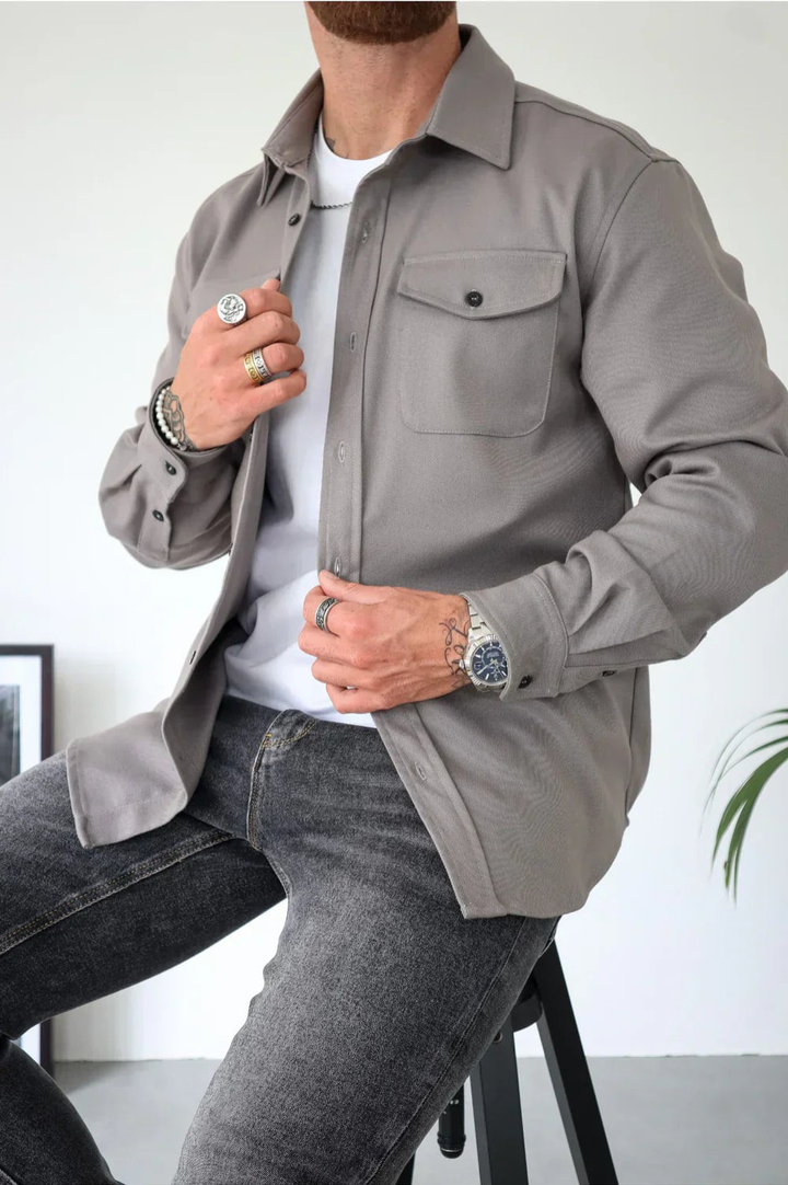 Shirt Jacket for Men - Button-Up Overshirt - Image 2